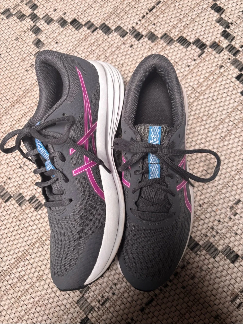 Asics Women's Gray Running Shoes with Pink Accents